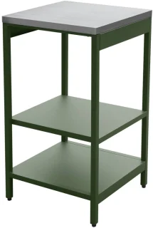 De Sweeek Naxos buitenkeukenmodule 2 planken staal 49x49x87,5 cm in één oogopslag