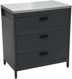 Sweeek Naxos buitenkeukenmodule met 3 lades staal 80x51x87,5 cm