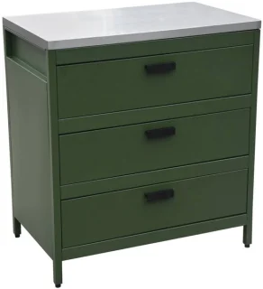 sweeek Naxos buitenkeukenmodule met 3 lades van staal 80 x 51 x 87,5 cm