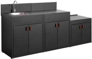 sweeek Thira buitenkeuken van staal, 3 modules