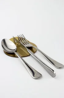 Tafelbestekstandaard van plexiglas, 6-delige set, klein, goud