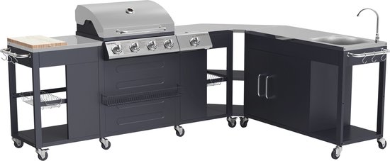 Texas Buitenhoekkeuken 4+1 Branders: Grote buitenkeuken voor serieuze thuiskoks