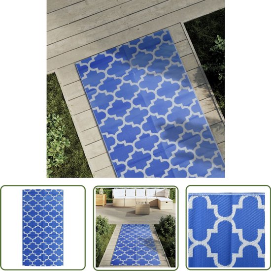 The Living Store ARAKIL Buitenkleed 80x150 cm Blauw review