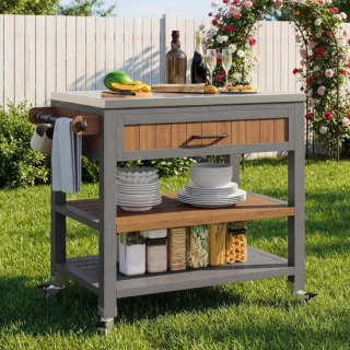 Tuinkast Grillstation 80x51x91,5 cm Houtkleurig
