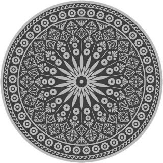 Tuintapijt Rond 180 x 180 cm Zwart/Grijs