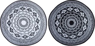 Tuintapijt Rond 180 x 180 cm Zwart/Grijs review