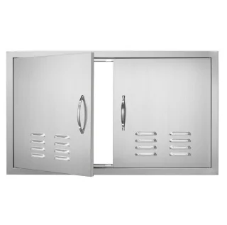 Universeel Buitenkeuken Inbouwdeur RVS Dubbel 91,4 x 53,4 cm