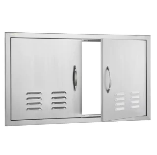 Universeel Buitenkeuken Inbouwdeur RVS Dubbel 91,4 x 53,4 cm