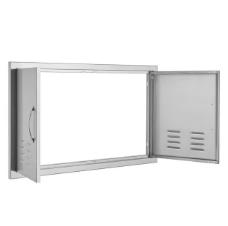 Universeel Buitenkeuken Inbouwdeur RVS Dubbel 91,4 x 53,4 cm