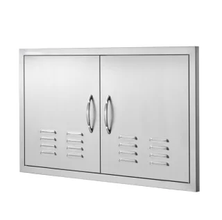 Universeel Buitenkeuken Inbouwdeur RVS Dubbel 91,4 x 53,4 cm