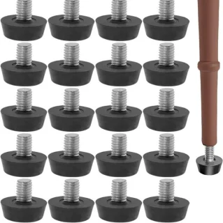 Verstelbare rubber poten voor tuinmeubelen, schroefbeschermers — 20 stuks
