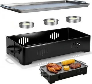 Verwarmingsplaat voor BBQ en grillen, 36 x 18 cm