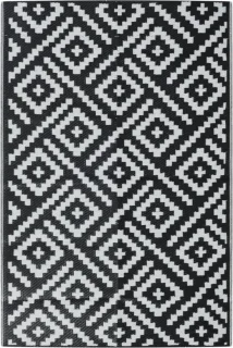 vidaXL Arakil Buitenkleed 120x180 cm wit/zwart