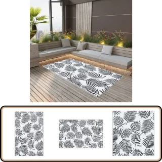 vidaXL Arakil buitenkleed 120x180 cm wit/zwart