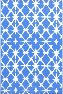 vidaXL ARAKIL Buitenkleed 190x290 cm blauw/wit