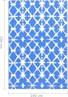 vidaXL ARAKIL Buitenkleed 190x290 cm blauw/wit
