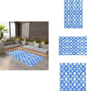 vidaXL ARAKIL Buitenkleed 190x290 cm blauw/wit