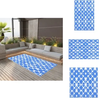 vidaXL ARAKIL Buitenkleed 190x290 cm blauw/wit