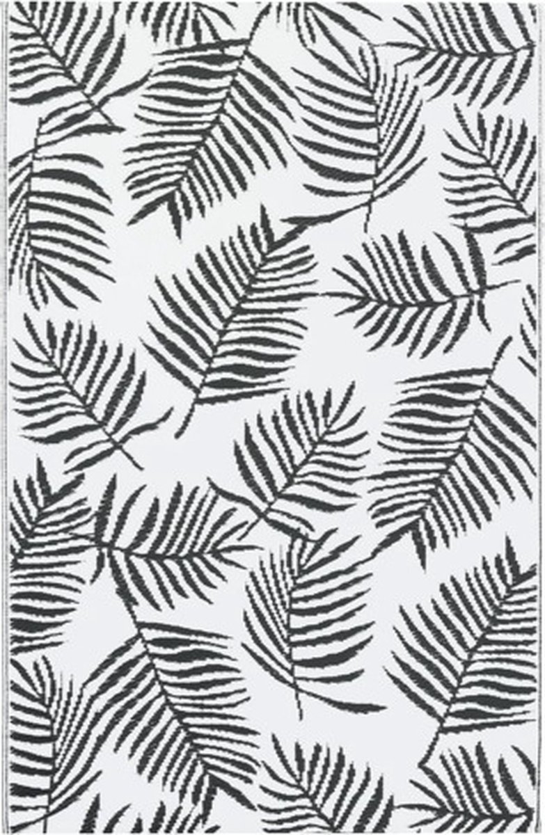 De vidaXL ARAKIL Buitenkleed 190x290 cm wit/zwart in één oogopslag