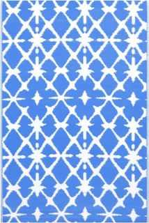 vidaXL ARAKIL Buitenkleed 80x150 cm Blauw/Wit