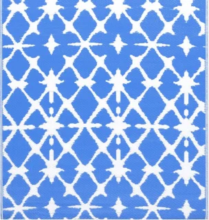 vidaXL ARAKIL Buitenkleed 80x150 cm Blauw/Wit