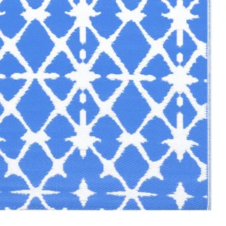 vidaXL ARAKIL Buitenkleed 80x150 cm Blauw/Wit