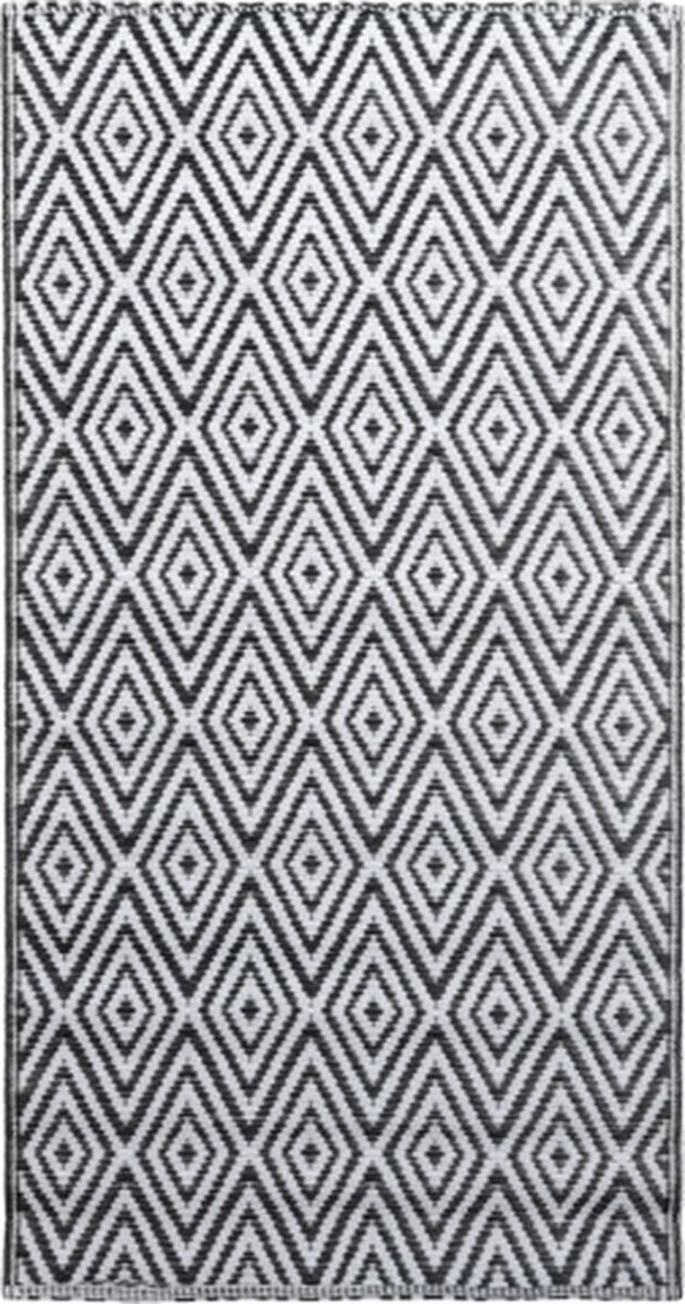 De vidaXL ARAKIL Buitenkleed 80x150 cm wit/zwart in één oogopslag