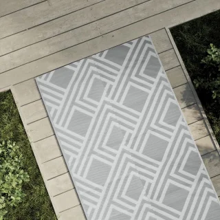 vidaXL ARAKIL Buitenkleed 80x250 cm Grijs