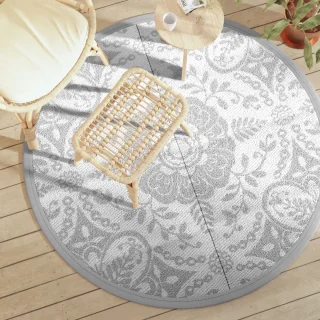vidaXL ARAKIL buitenkleed Ø160 cm lichtgrijs