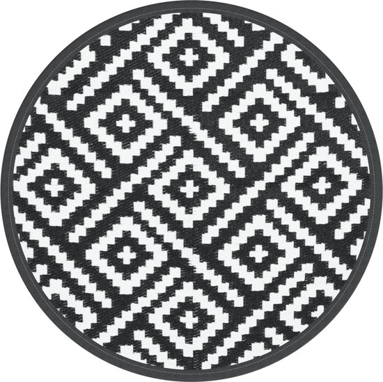 vidaXL Arakil buitenkleed Ø200 cm wit/zwart polypropyleen review