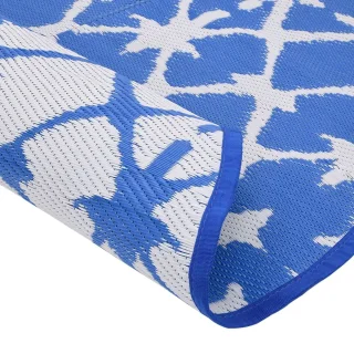 vidaXL ARAKIL Buitenmat Ø200 cm Blauw Wit