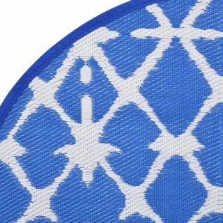 vidaXL ARAKIL Buitenmat Ø200 cm Blauw Wit