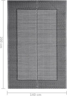 vidaXL ARAKIL buitenspeciaal kleed 140x200 cm zwart