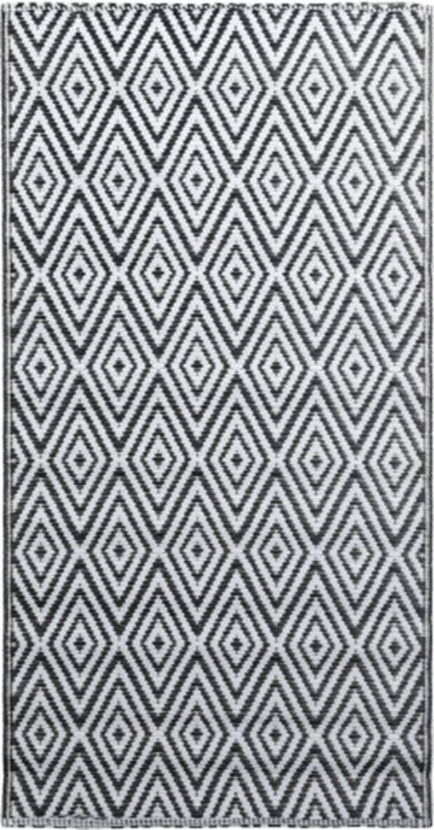 De vidaXL Arakil buitenspeelkleed 190x290 cm wit/zwart in één oogopslag