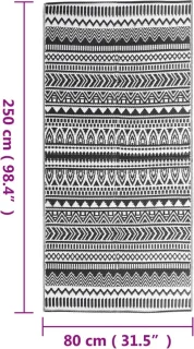vidaXL ARAKIL buitentapijt 80x250 cm zwart