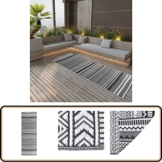 vidaXL ARAKIL buitentapijt 80x250 cm zwart