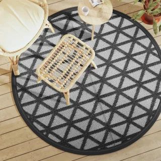 vidaXL ARAKIL buitentapijt Ø160 cm zwart