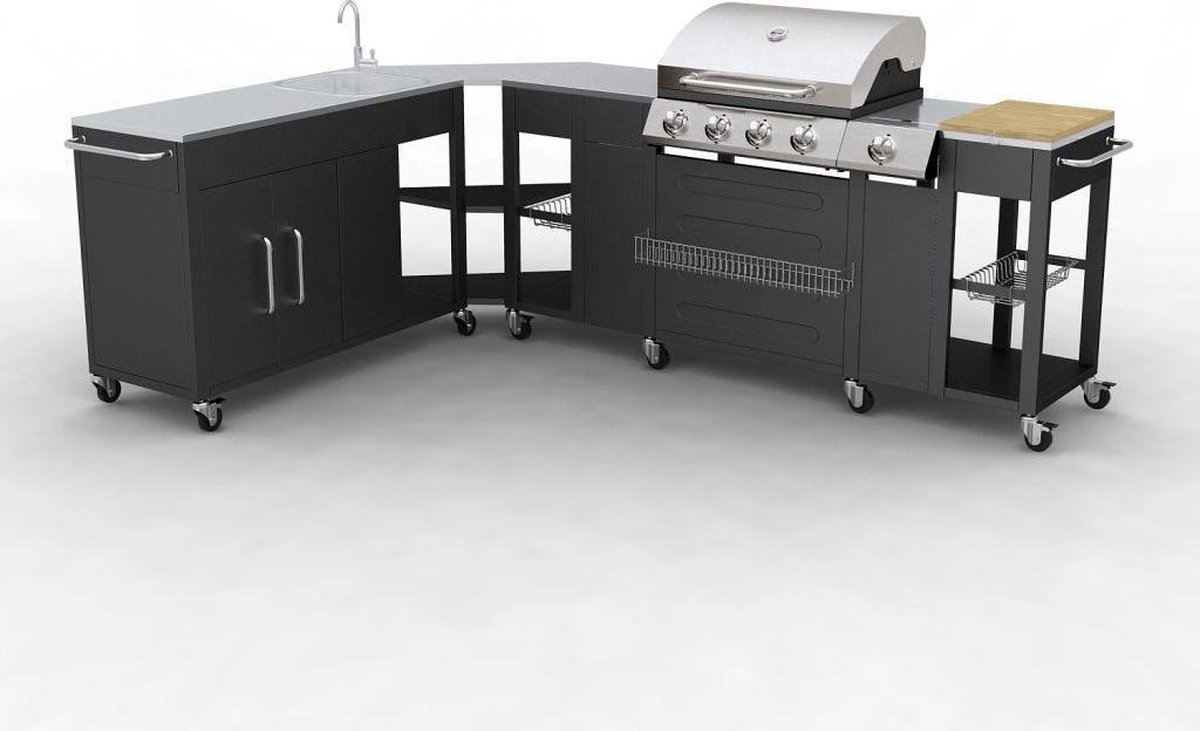 De vidaXL Buitenkeuken Missouri 4 Branders in één oogopslag