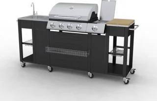 vidaXL Buitenkeuken Montana — krachtige, mobiele pro-barbecue voor de serieuze thuischef