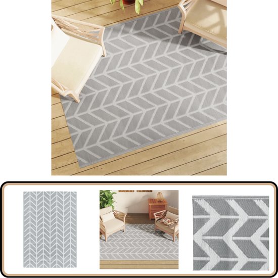 vidaXL Buitenkleed 140x200 cm Grijs Polypropyleen review