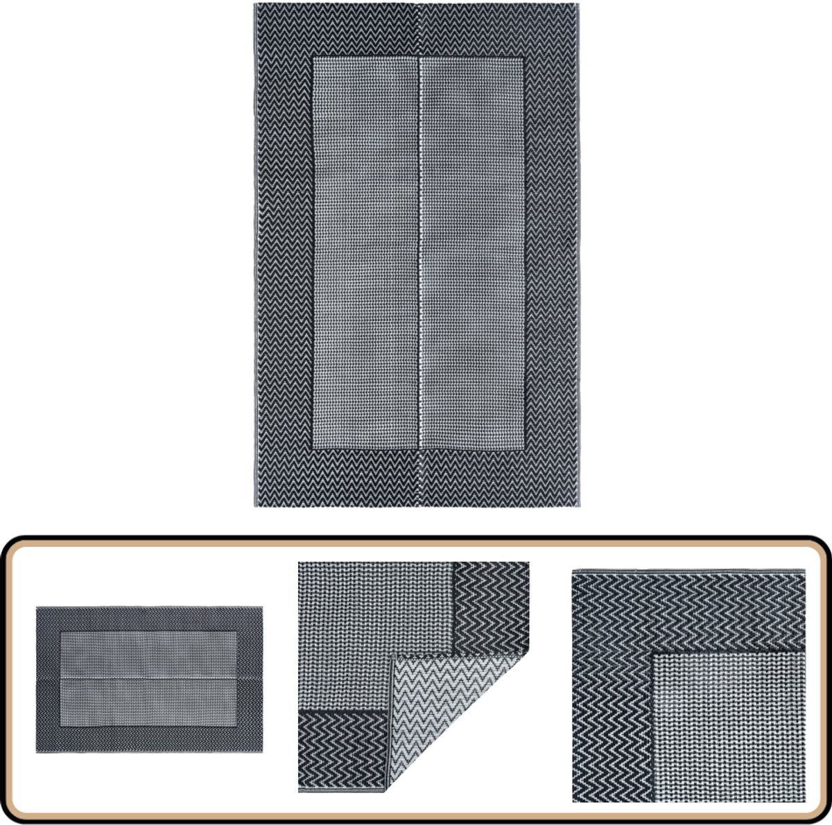 De vidaXL Buitenkleed 190x290 cm Grijs in één oogopslag