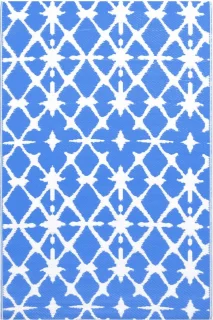 vidaXL Buitenkleed ARAKIL 120x180 cm blauw-wit