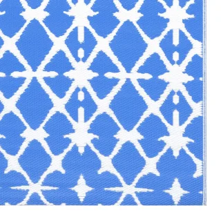 vidaXL Buitenkleed ARAKIL 120x180 cm blauw-wit