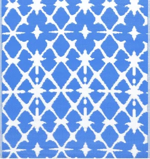 vidaXL Buitenkleed ARAKIL 120x180 cm blauw-wit