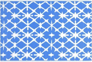 vidaXL Buitenkleed ARAKIL 120x180 cm blauw-wit