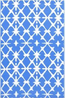 vidaXL Buitenkleed ARAKIL 120x180 cm blauw-wit