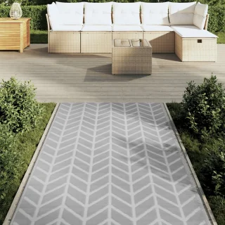 vidaXL Buitenkleed ARAKIL 120x180 cm Grijs