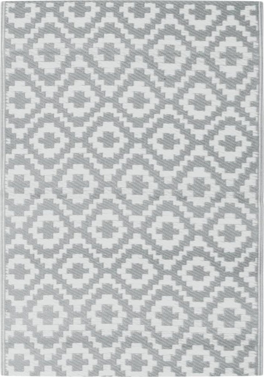 De vidaXL Buitenkleed ARAKIL 140x200 cm grijs in één oogopslag