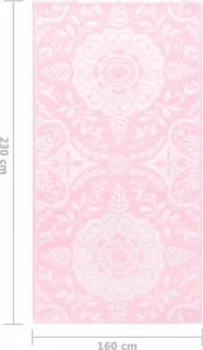 vidaXL Buitenkleed ARAKIL 160x230 cm roze