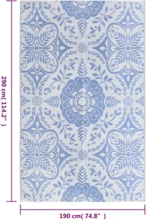 vidaXL Buitenkleed ARAKIL 190x290 cm babyblauw